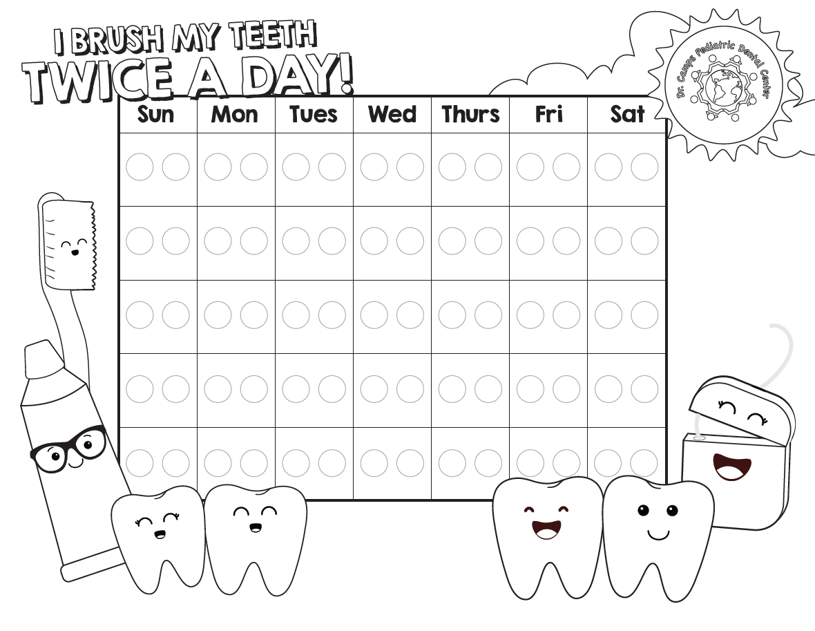 I Brush My Teeth Chart - Coloring Chart